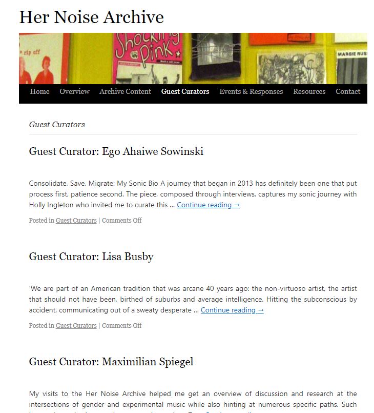 Her Noise Archive Guest Curators